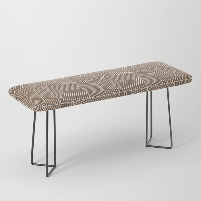 bohemian geometric tiles - brown Bench Gallery Image 1