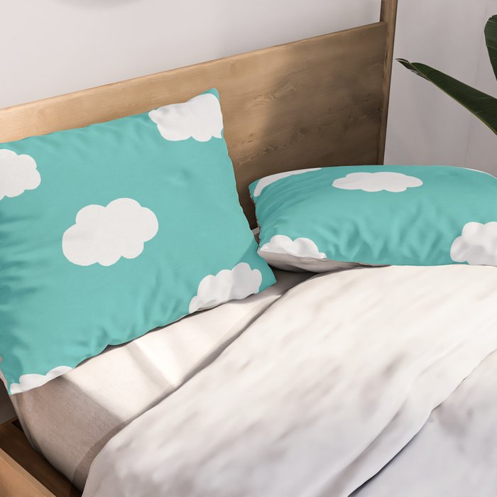 Cartoon Clouds Pattern Pillow Sham Gallery Image 2