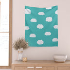 Cartoon Clouds Pattern Wall Tapestry Gallery Image 2