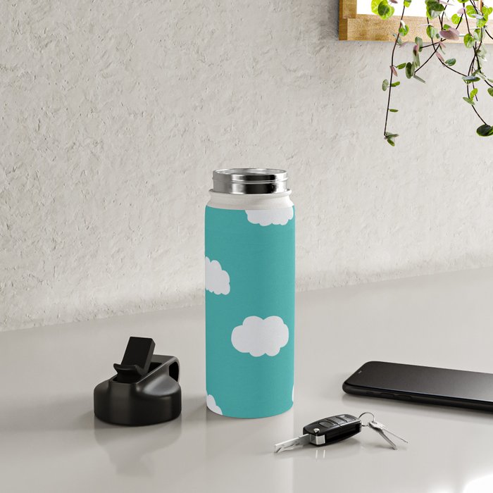 Cartoon Clouds Pattern Water Bottle Gallery Image 4