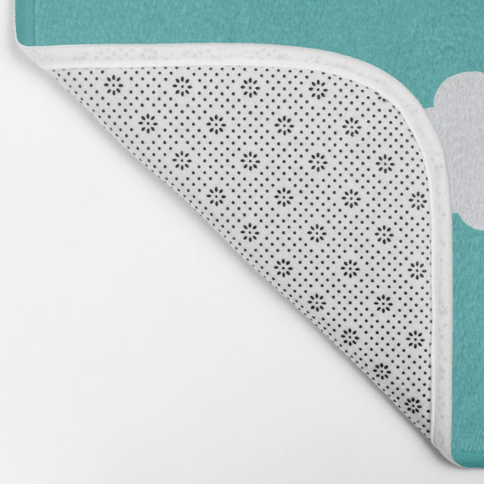 Cartoon Clouds Pattern Bath Mat Gallery Image 2
