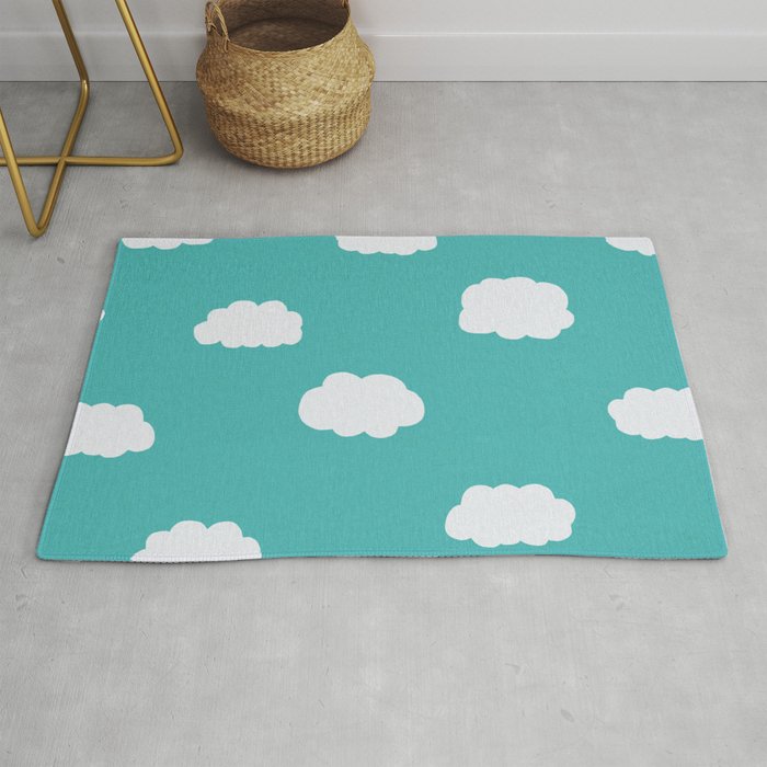 Cartoon Clouds Pattern Rug Gallery Image 1