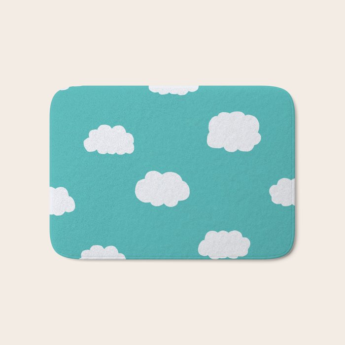Cartoon Clouds Pattern Bath Mat Gallery Image 1