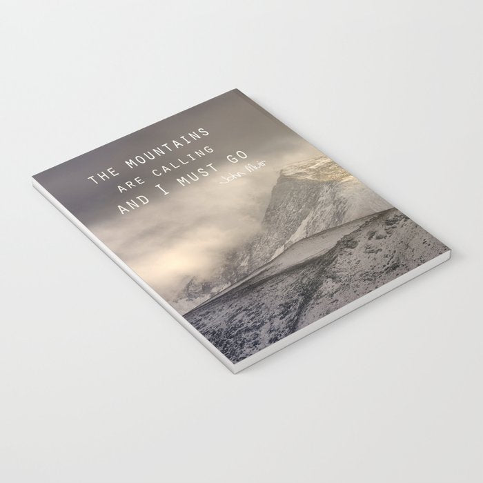The Mountains are calling, and I must go.  John Muir. Vintage. Notebook Gallery Image 3