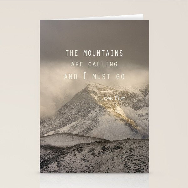 The Mountains are calling, and I must go.  John Muir. Vintage. Stationery Card Gallery Image 2