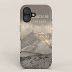 The Mountains are calling, and I must go.  John Muir. Vintage. iPhone Case Gallery Image 1