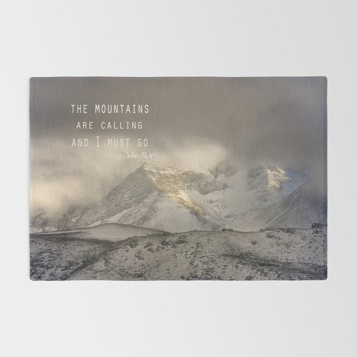 The Mountains are calling, and I must go.  John Muir. Vintage. Rug Gallery Image 2