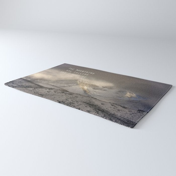 The Mountains are calling, and I must go.  John Muir. Vintage. Rug Gallery Image 3