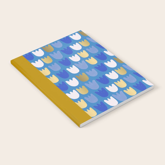Rows of Tulips in Bloom in Navy Blue & Gold Metallic Notebook Gallery Image 1
