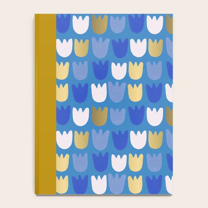 Rows of Tulips in Bloom in Navy Blue & Gold Metallic Notebook Gallery Image 4