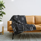 double dash on black Throw Blanket Gallery Image 1