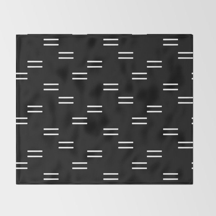 double dash on black Throw Blanket Gallery Image 2