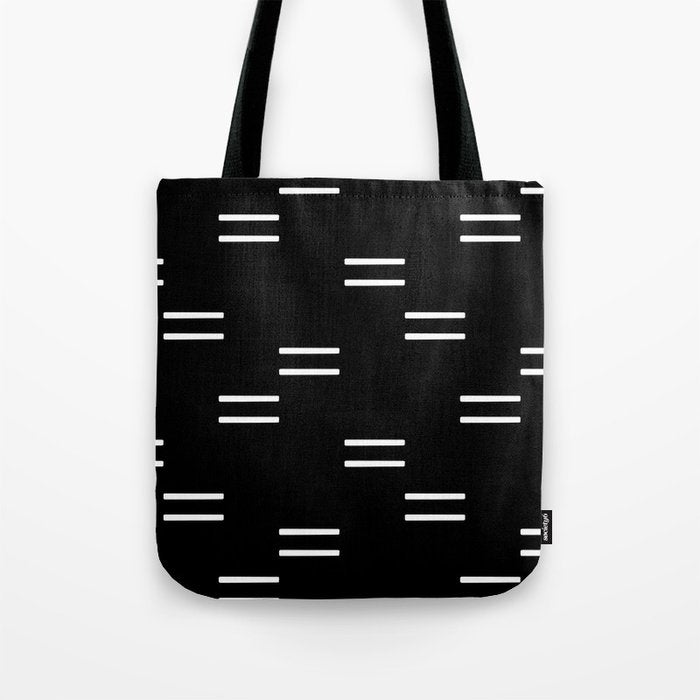 double dash on black Tote Bag Gallery Image 1