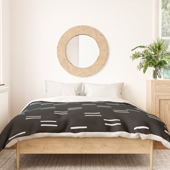 double dash on black Duvet Cover Gallery Image 3