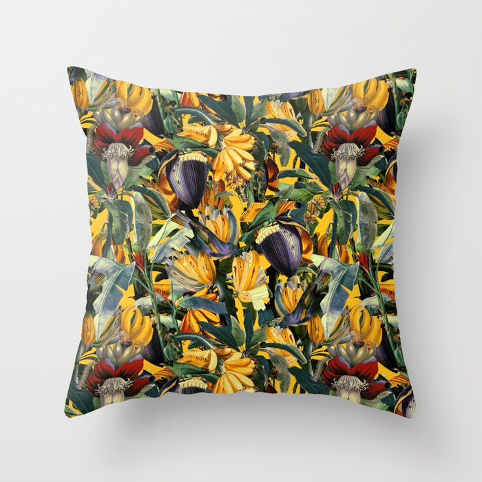 Banana and Leaf Garden Throw Pillow Gallery Image 6