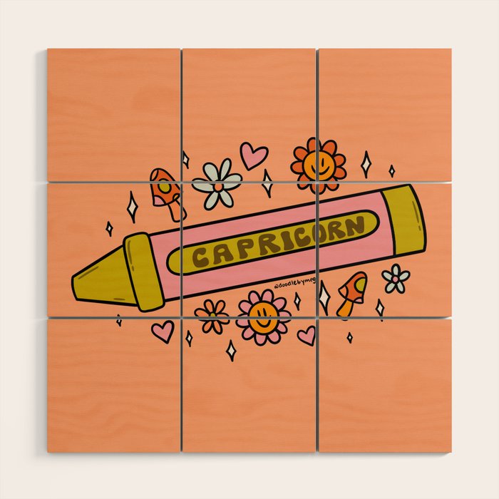 Capricorn Crayon Wood Wall Art Gallery Image 1