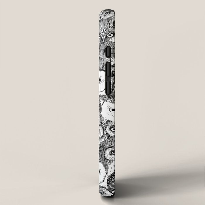 just owls black white iPhone Case Gallery Image 2