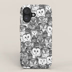 just owls black white iPhone Case Gallery Image 1