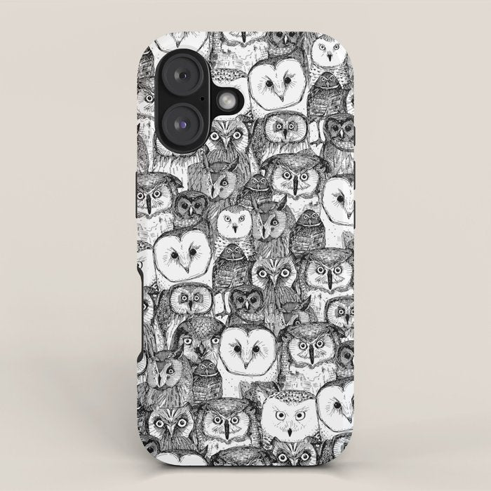 just owls black white iPhone Case Gallery Image 1