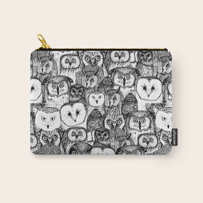 just owls black white Carry All Pouch Gallery Image 1