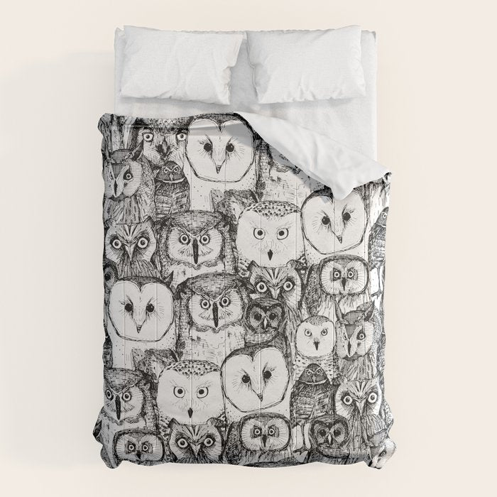 just owls black white Comforter Gallery Image 1