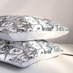 just owls black white Pillow Sham Gallery Image 3