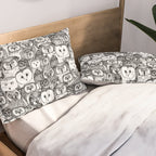 just owls black white Pillow Sham Gallery Image 2