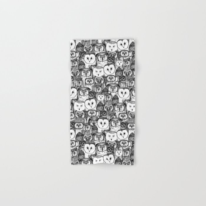 just owls black white Bath Towel Gallery Image 1