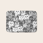 just owls black white Bath Mat Gallery Image 1