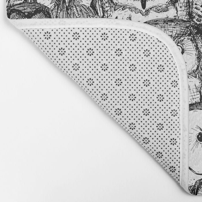 just owls black white Bath Mat Gallery Image 2
