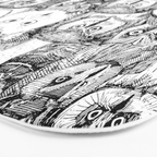 just owls black white Bath Mat Gallery Image 3