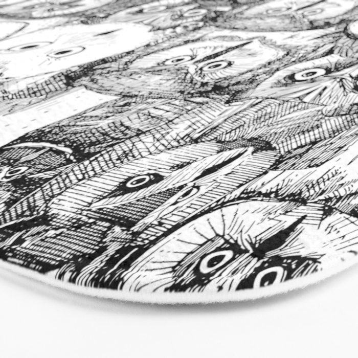 just owls black white Bath Mat Gallery Image 3