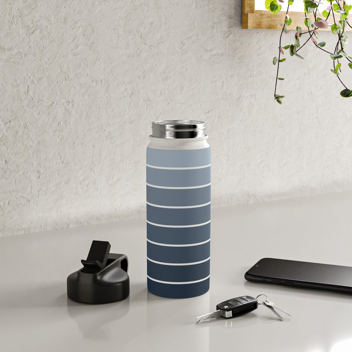 Gradient Arch II Natural Blue Mid Century Modern Rainbow Water Bottle Gallery Image 4