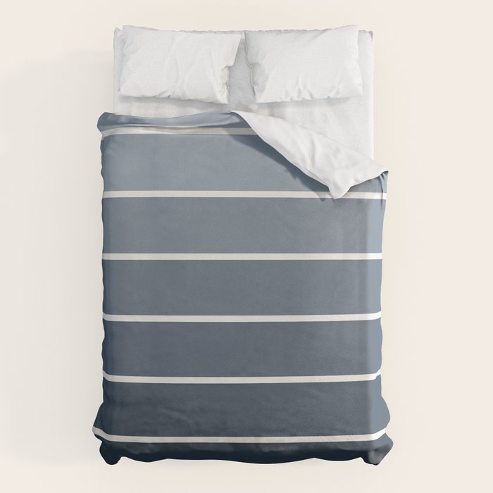 Gradient Arch II Natural Blue Mid Century Modern Rainbow Duvet Cover Gallery Image 1