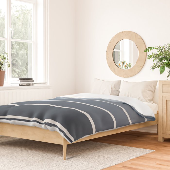 Gradient Arch II Natural Blue Mid Century Modern Rainbow Duvet Cover Gallery Image 2