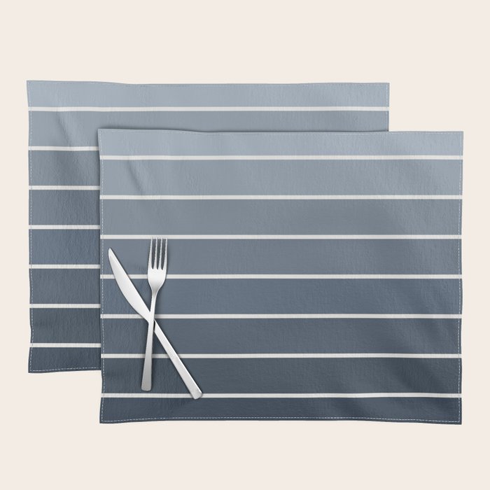 Gradient Arch II Natural Blue Mid Century Modern Rainbow Placemat Gallery Image 1