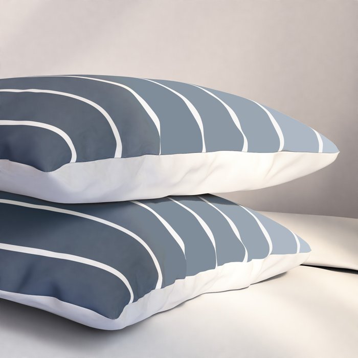 Gradient Arch II Natural Blue Mid Century Modern Rainbow Pillow Sham Gallery Image 3