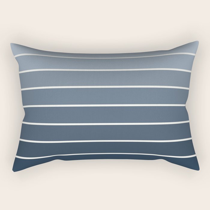Gradient Arch II Natural Blue Mid Century Modern Rainbow Rectangular Pillow Gallery Image 2
