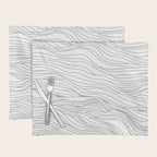 Abstract black and white wave line art pattern Placemat Gallery Image 1