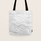 Abstract black and white wave line art pattern Tote Bag Gallery Image 1