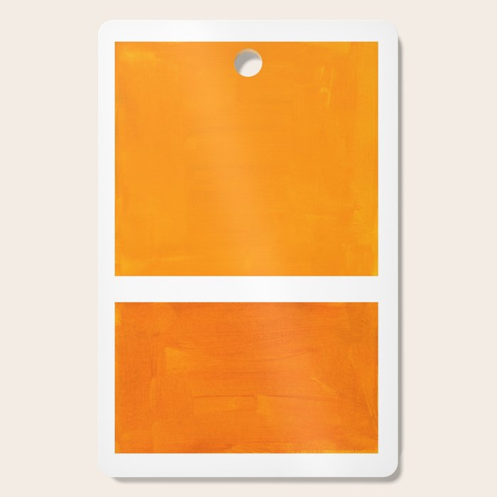 Antique Yellow  & Yellow Ochre Mid Century Modern Abstract Minimalist Rothko Color Field Squares Cutting Board Gallery Image 1