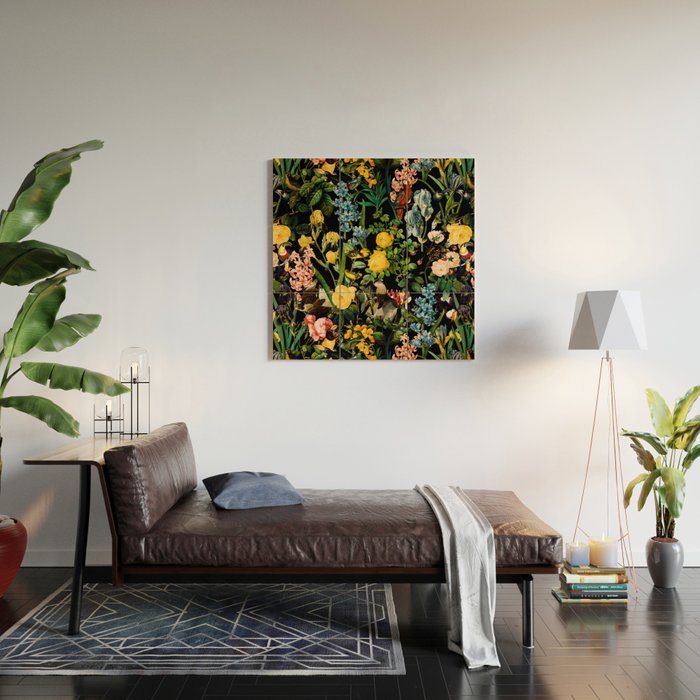 FLORAL AND BIRDS V Wood Wall Art Gallery Image 2