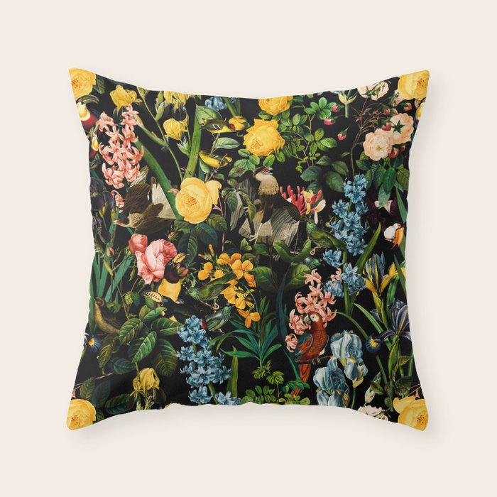 FLORAL AND BIRDS V Throw Pillow Gallery Image 6