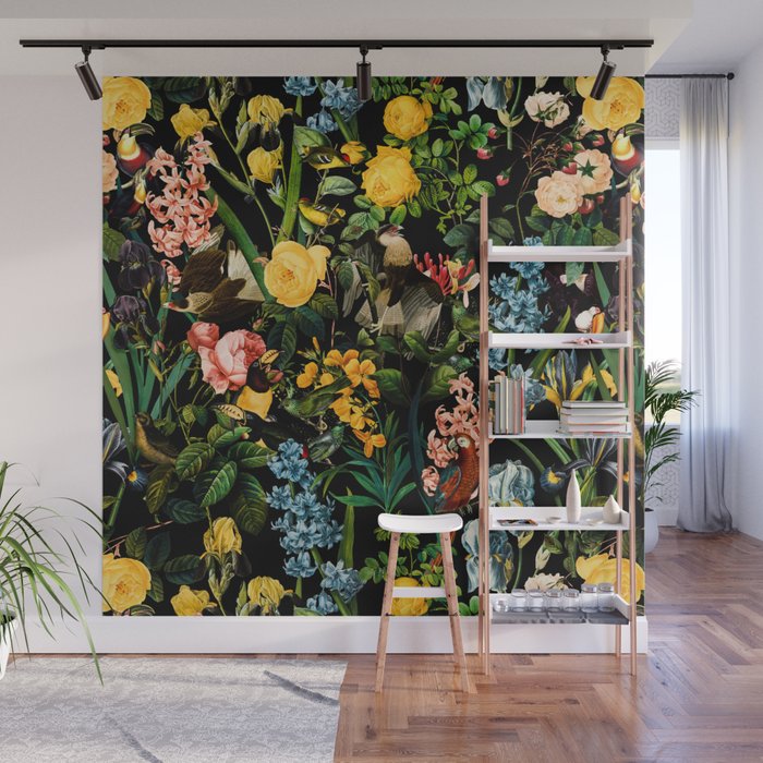 FLORAL AND BIRDS V Wall Mural Gallery Image 1