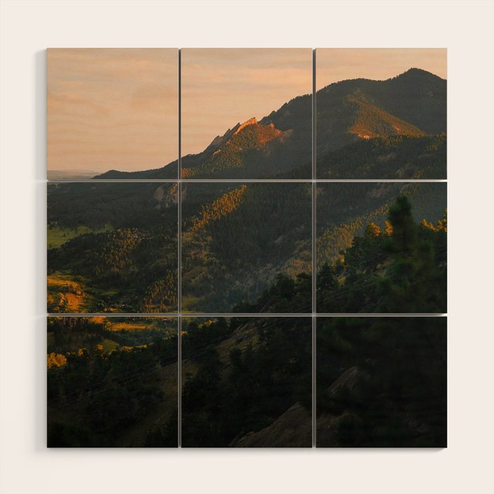 Mount Sanitas Sunset III Wood Wall Art Gallery Image 1