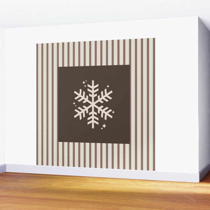 Snowflake Brown Striped Wall Mural Gallery Image 2