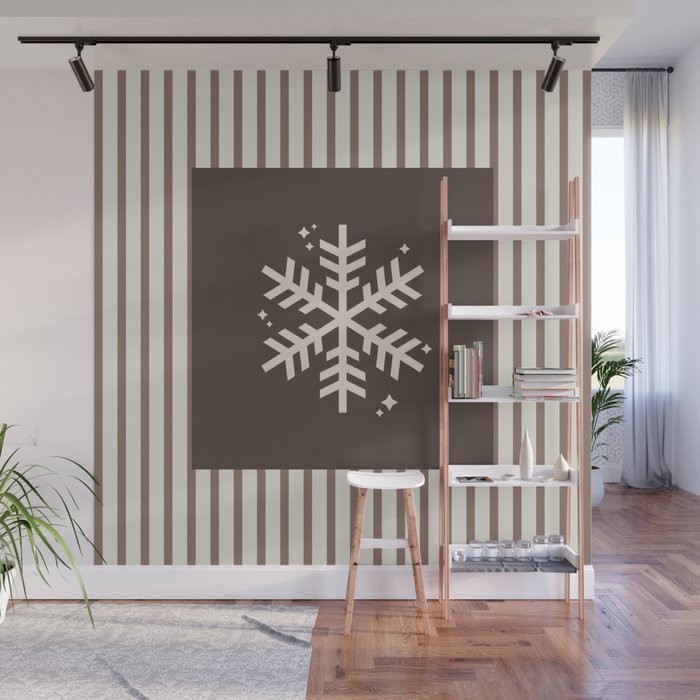 Snowflake Brown Striped Wall Mural Gallery Image 1