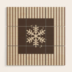 Snowflake Brown Striped Wood Wall Art Gallery Image 1