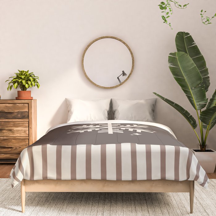 Snowflake Brown Striped Comforter Gallery Image 3