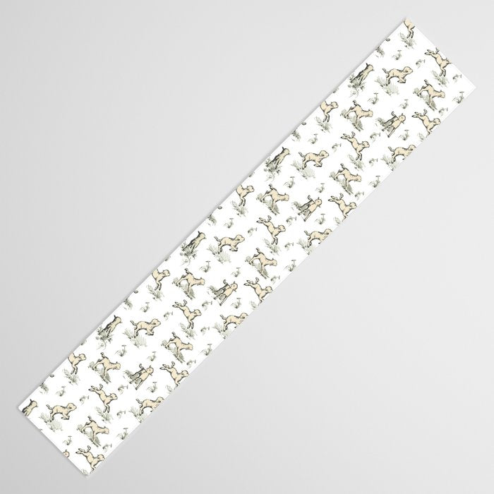 Little Sheep in Meadow - Toile pattern for Children  Table Runner Gallery Image 3